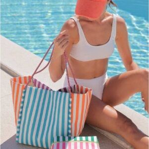 Shiraleah Spiaggia - striped vegan tote